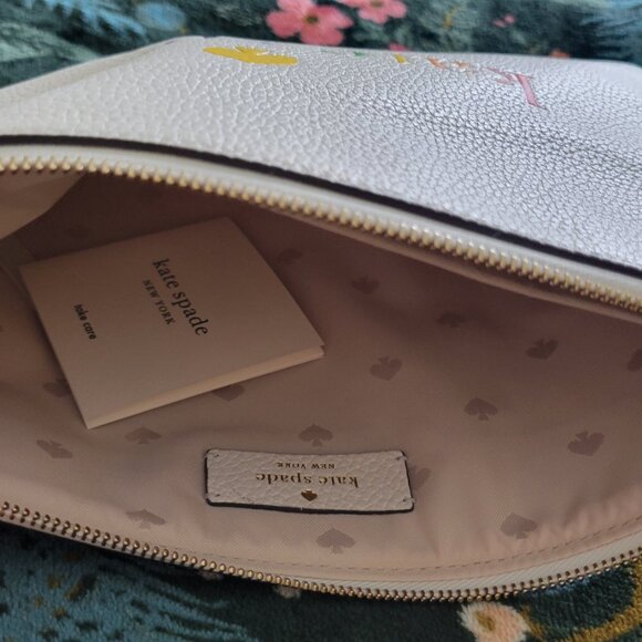Kate Spade White Clutch with Rainbow Letting - Picture 3 of 5
